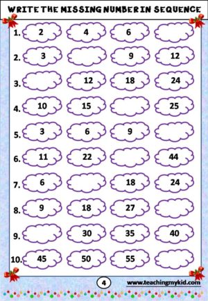 2nd Grade Worksheets - Write The Missing Number - Teaching My Kid