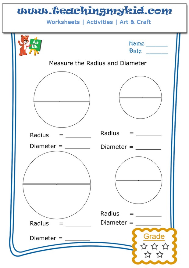 Math for kindergarten - Measure the Radius & Diameter - 4