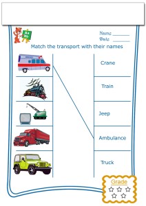 Printable worksheets - Match the transports with their names - 4