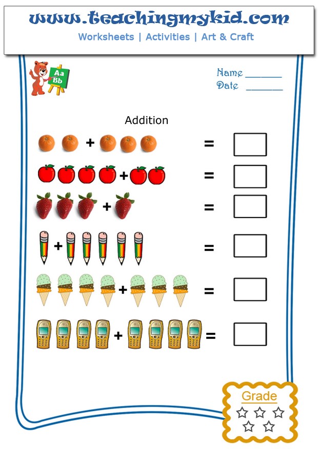 printable-kindergarten-worksheets-pictorial-addition-sheet-1