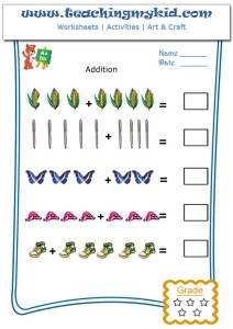 Addition for Kindergarten Worksheets - 10 Free pages - Teaching My Kid