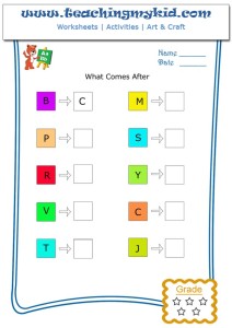 letter worksheets what comes after alphabet