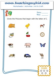 fun worksheets for kids - Circle the pictures that begin with the ...