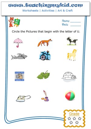 printable worksheets for kindergarten - Circle the pictures that begin ...