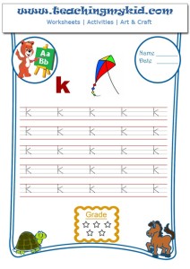 Printable preschool worksheets - Write Lower Letter - k