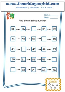 Write The Missing Number - 2 - Worksheet 6 - Teaching My Kid