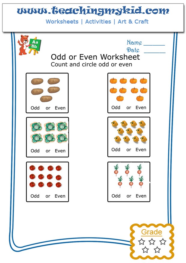 Kindergarten Math Activities Count Circle Odd Or Even 3