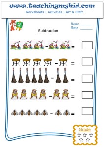 Subtraction for Kindergarten Worksheets - 10 free pages - Teaching My Kid