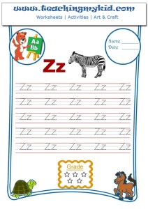 Free Preschool Printables - Capital and Lower Letter - Zz