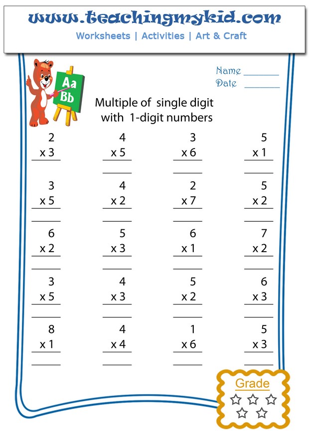 maths-worksheets-multiply-of-single-digits-with-1-digit-1