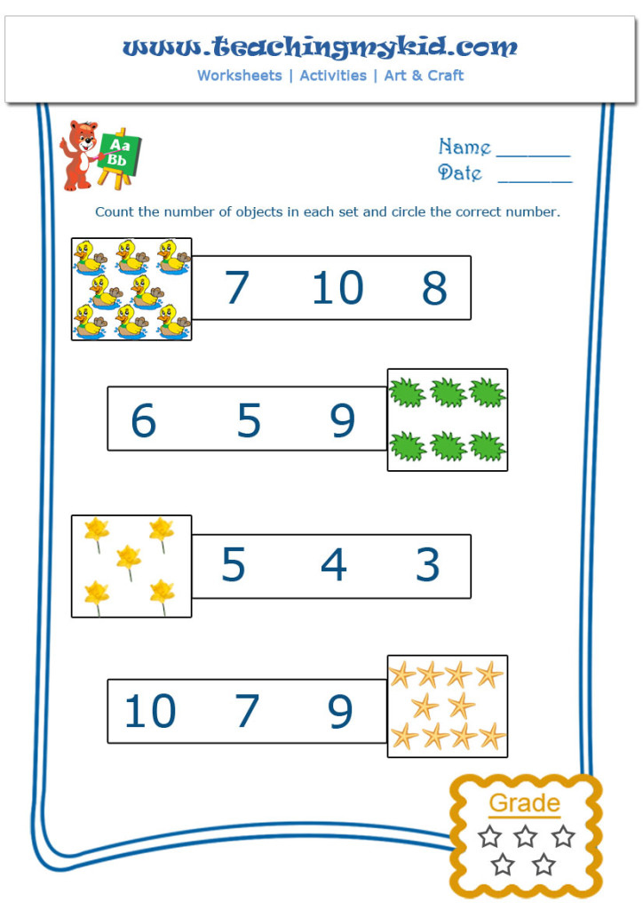 math counting worksheets for kindergarten