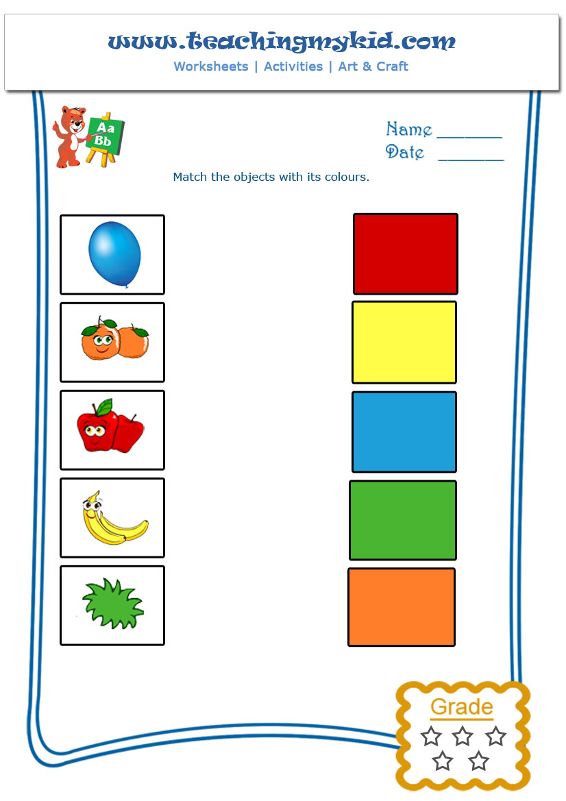 worksheets for kindergarten colors