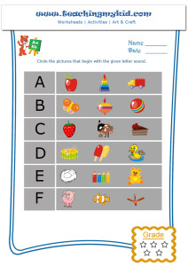 printable kindergarten worksheets - Picture and Sound - 1