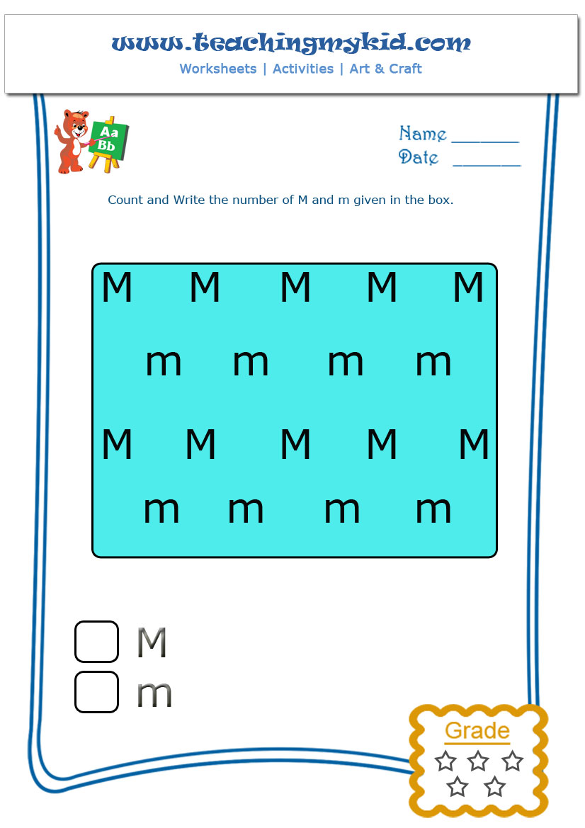 Worksheet For Kids Count And Write M And M Worksheet 13