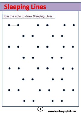 Kindergarten worksheets free - Patterns - Sleeping Lines