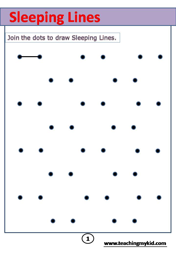 Kindergarten worksheets free - Patterns - Sleeping Lines