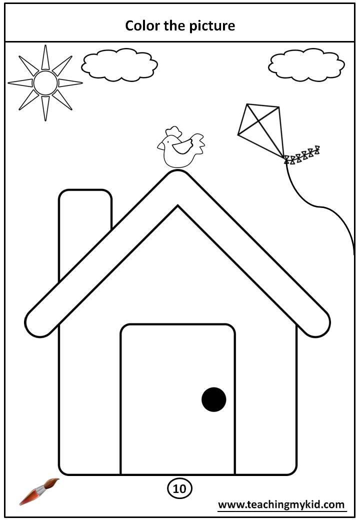 fun worksheet for kids - Color the picture with crayons