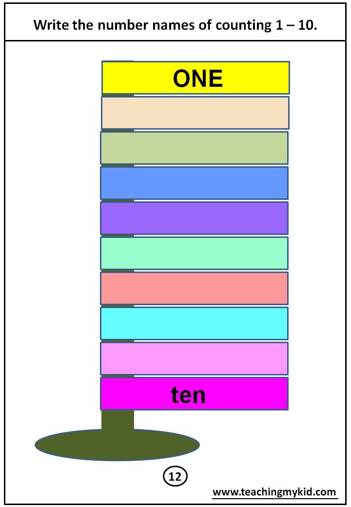 1st grade math worksheets write the number name