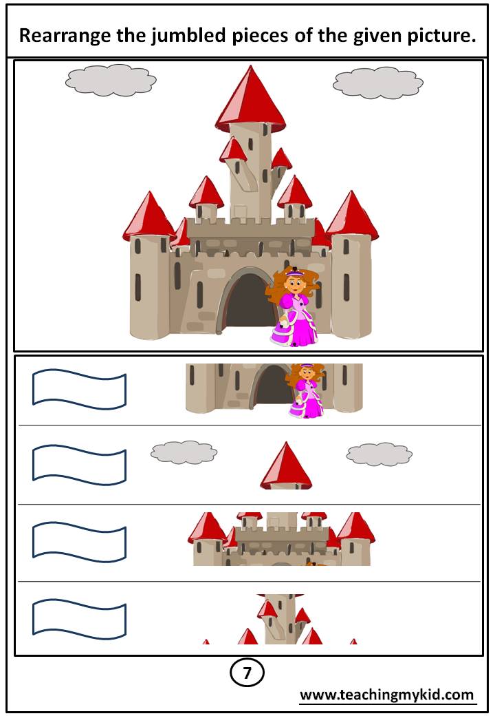 kindergarten activities - Rearrange the jumbled pieces
