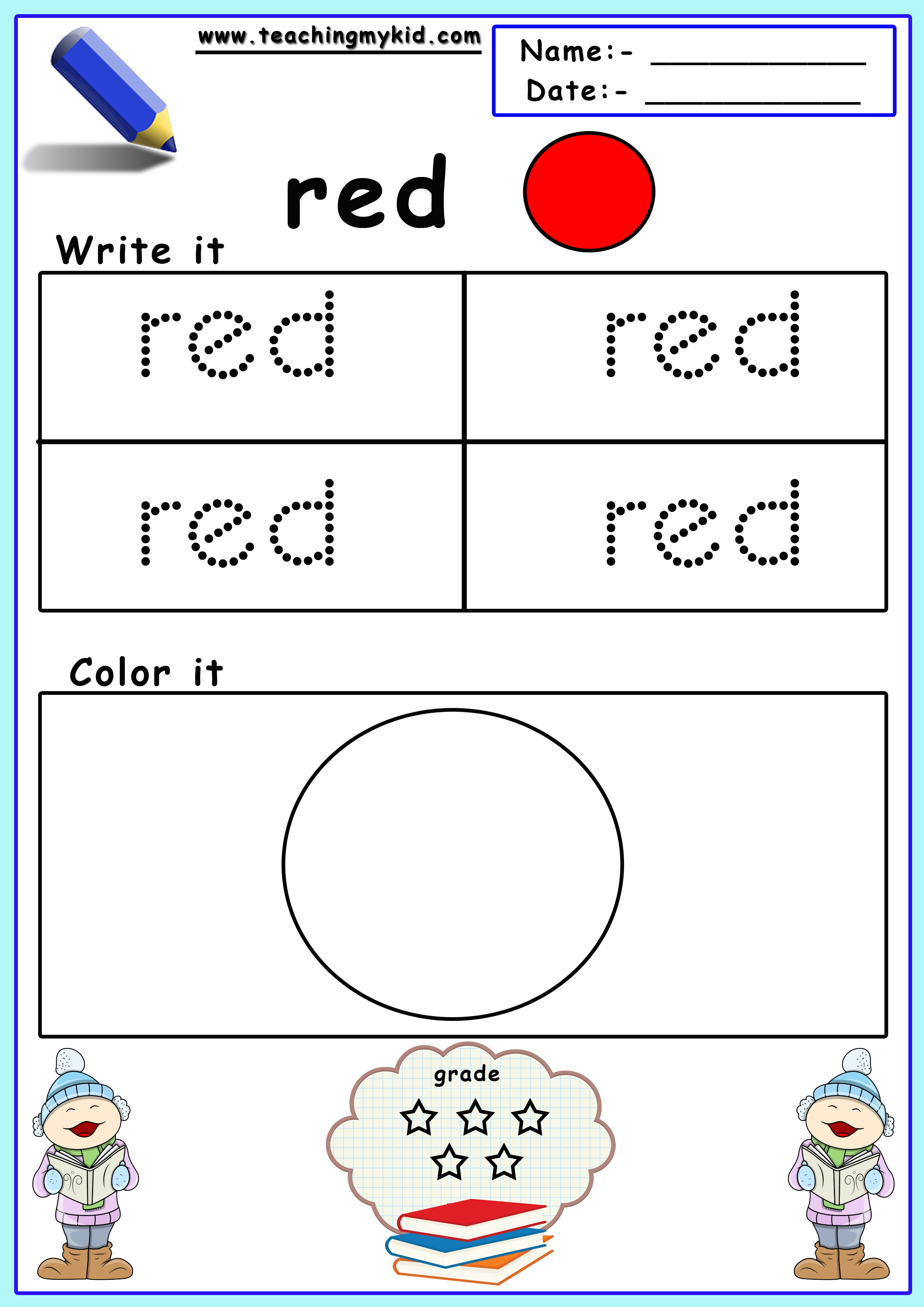 Garzone 20 Red Color Identification Preschool Color Recognition 