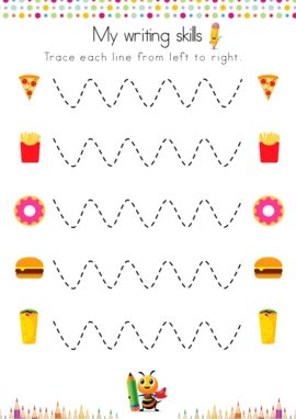 Prewriting Line Tracing Worksheet - Trace each line from left to right - little learners to develop essential fine motor skills with this fun