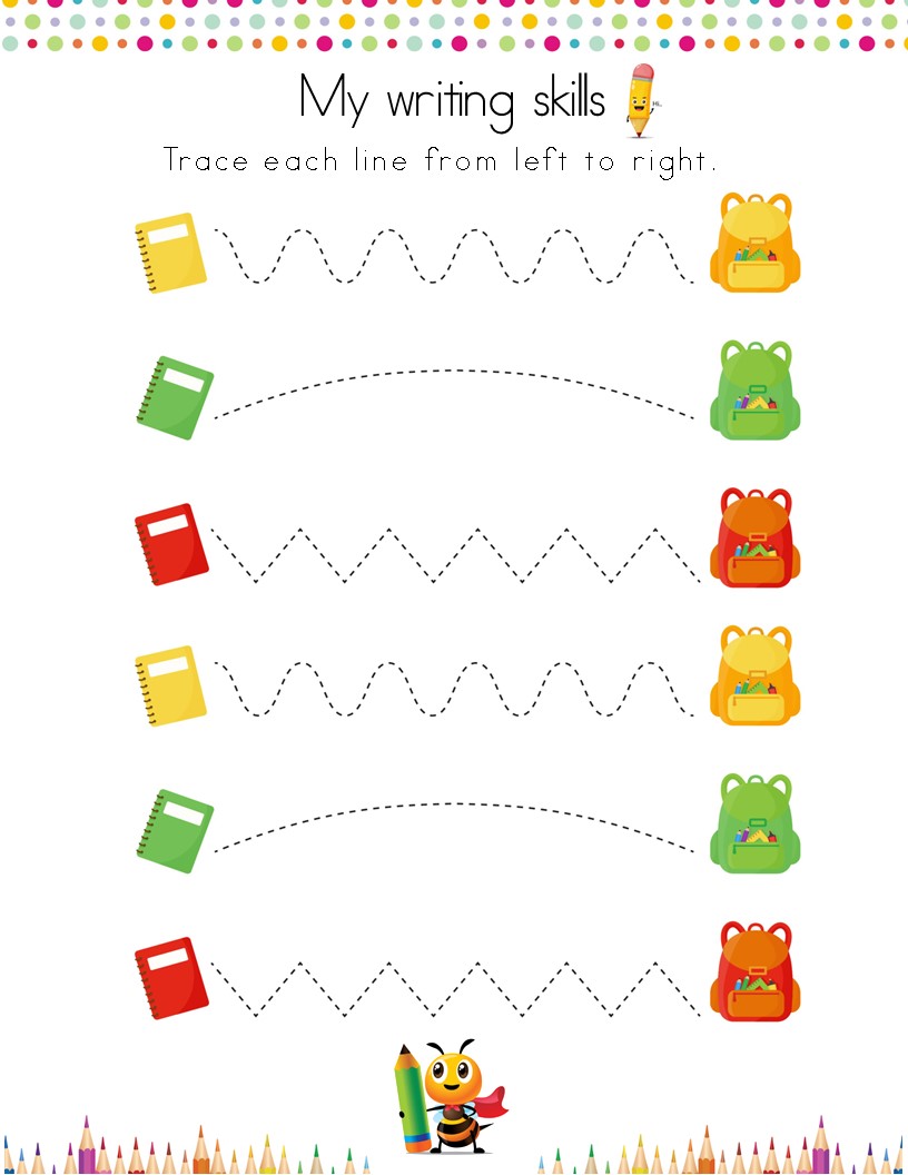 Handwriting Worksheet - Trace each line from left to right